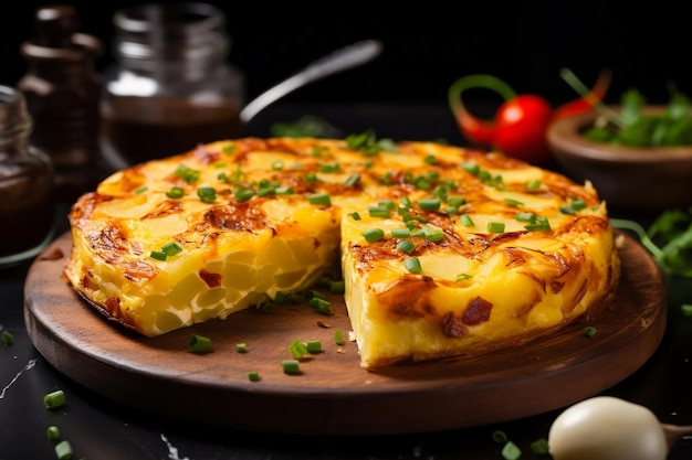 Aardappel Spaanse Omelet Een Hartig Gerecht AI