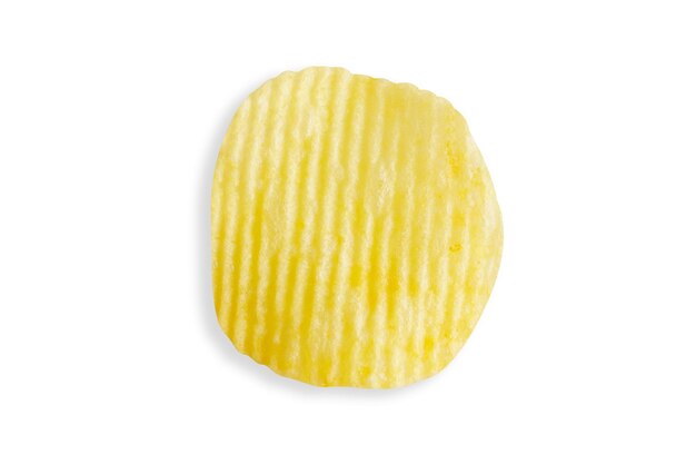 Aardappelchip geïsoleerd op een witte achtergrond met uitknippad