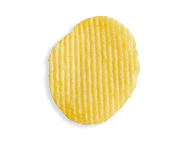 Aardappelchips geïsoleerd op een witte achtergrond met uitknippad