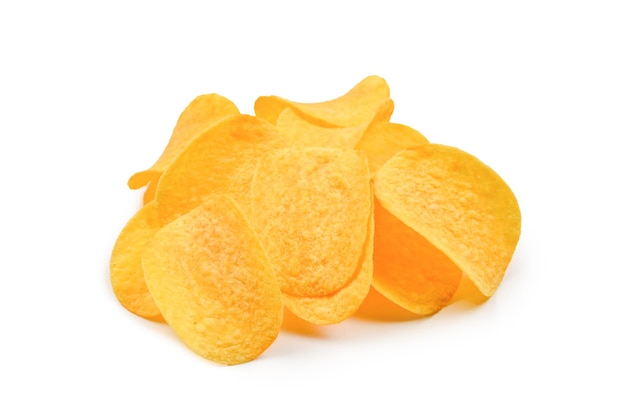 Aardappelchips geïsoleerd op witte achtergrond