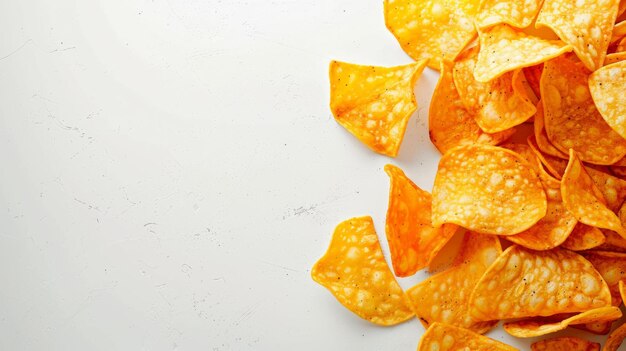 Aardappelchips op witte achtergrond