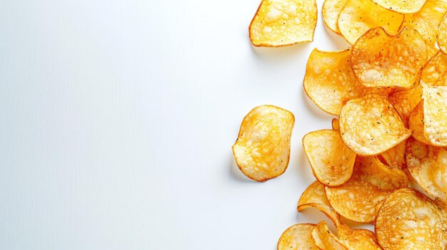 Foto aardappelchips op witte achtergrond