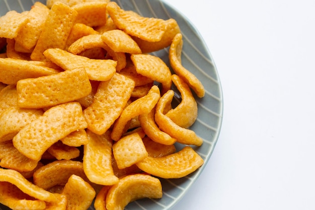 Aardappelchips Snack omhuld met karamel