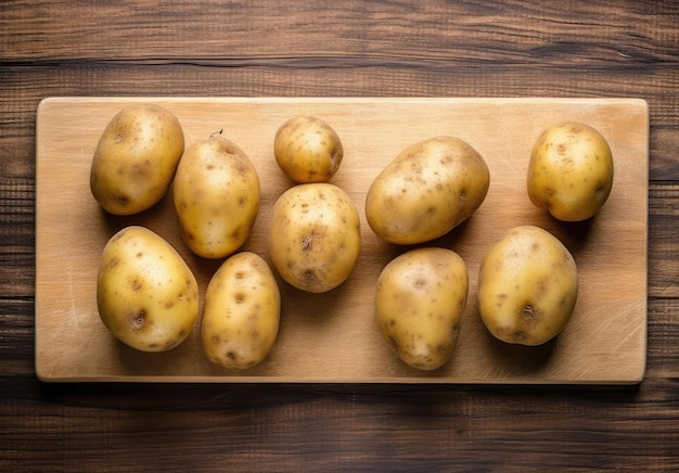 Aardappelen op snijplank Generatieve AI