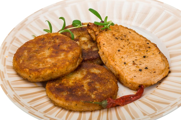 Aardappelkotelet met varkenssteak