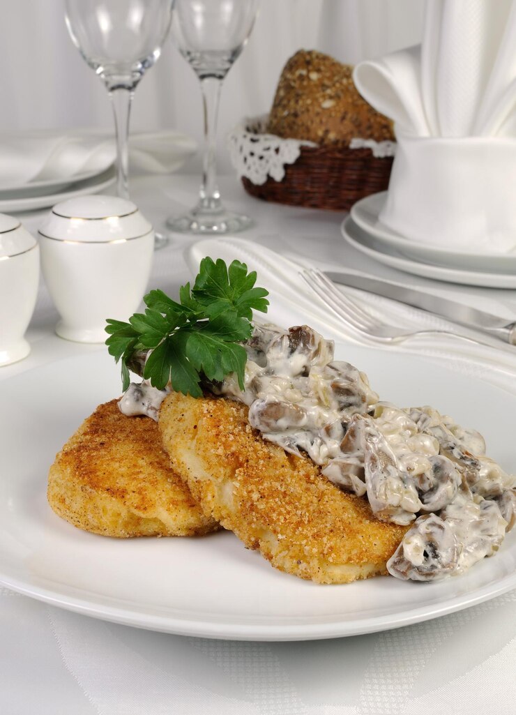 Aardappelpannen met paddenstoelen zrazy