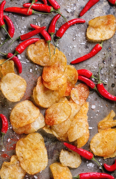 Aardappelschips met Spaanse peperpeper