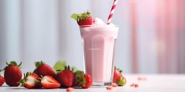 Aardbei milkshake smoothie drankje achtergrond