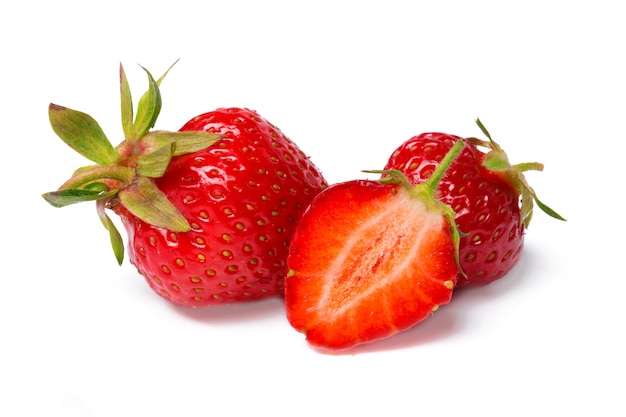 Aardbeien geïsoleerd op wit