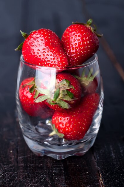 aardbeien in een glas