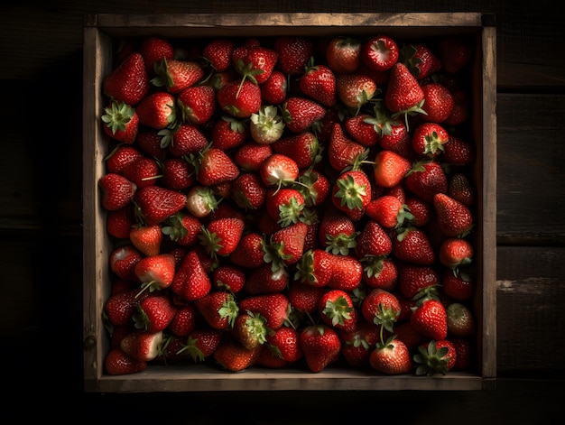 Aardbeien In Houten Containers Oogst Honderden Aardbeien