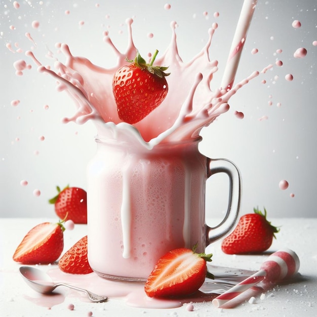 aardbeien milkshake splash