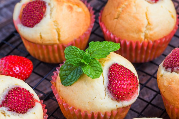 Aardbeien muffin