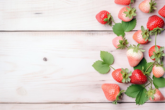 Aardbeien op een houten ondergrond