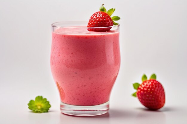 Aardbeien smoothie geïsoleerd op wit