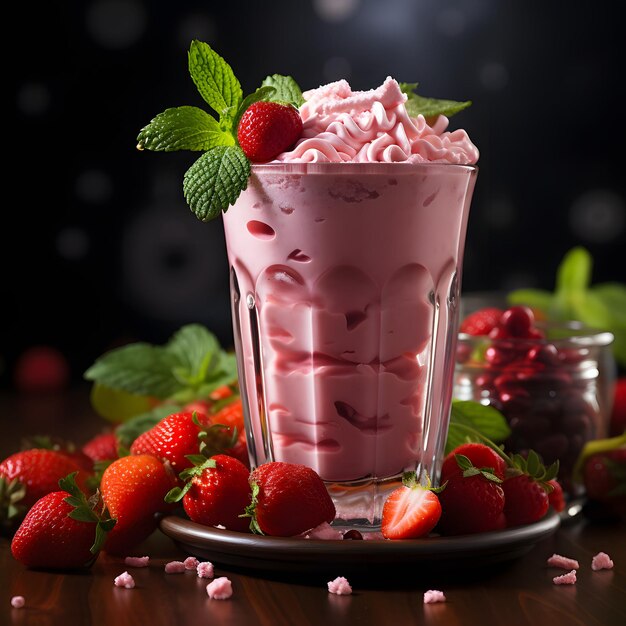 Aardbeien smoothie milkshake 3