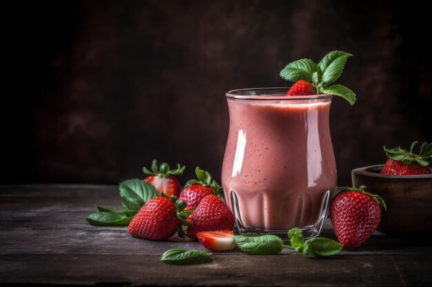 Aardbeien smoothie voedsel Genereer Ai