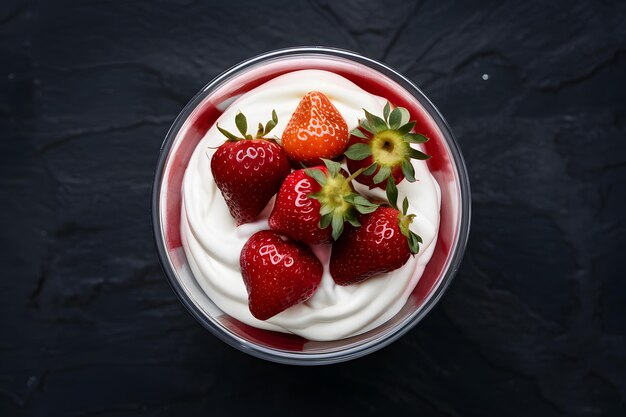 Aardbeien yoghurt parfait romige goedheid in een levendige presentatie