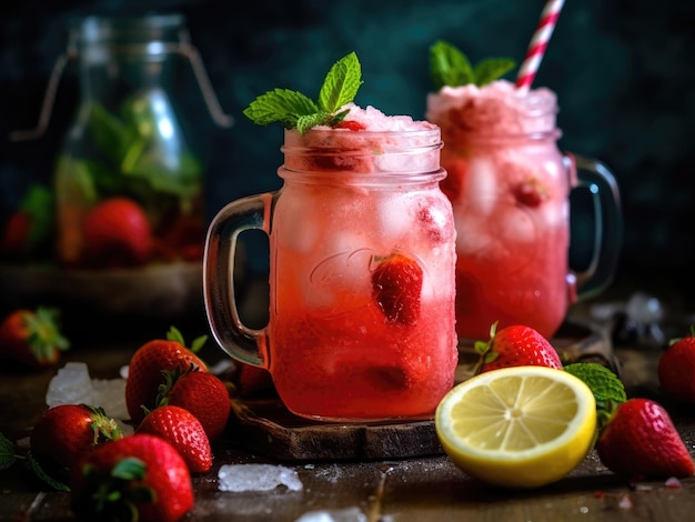 Aardbeienijslimonade