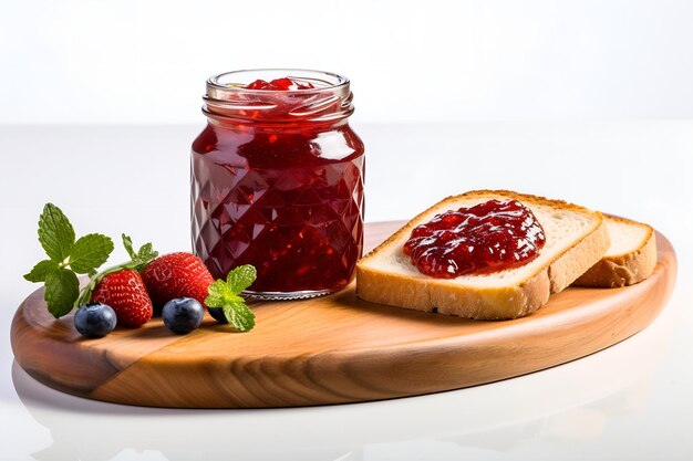 aardbeienjam op wit brood