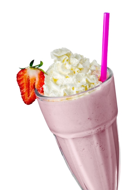 Aardbeienmilkshake met slagroom