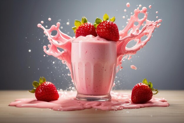 Aardbeienmilkshake met splash