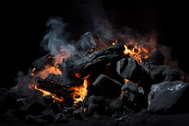 Aarde vulkanisch gesteente-energie afgeleid van industriële kolen als natuurlijke zwarte achtergrond