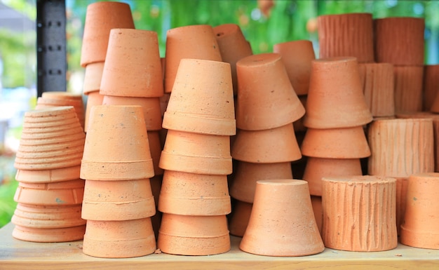 Aardewerk klei. Bloempot voor plant (terracotta).