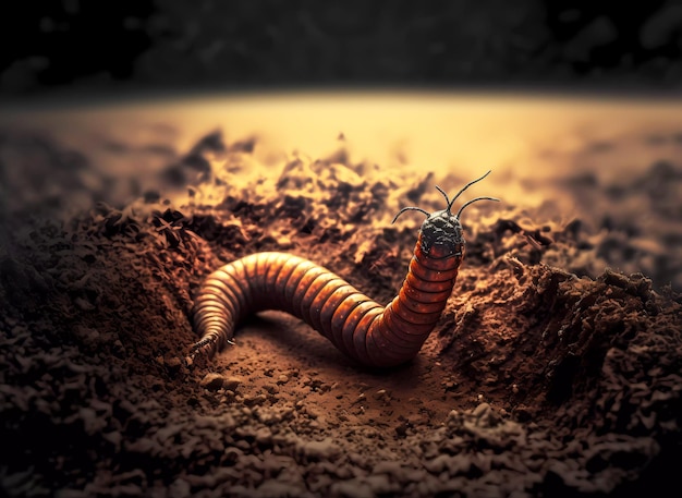 Aardworm op aardeinsect om te vissen