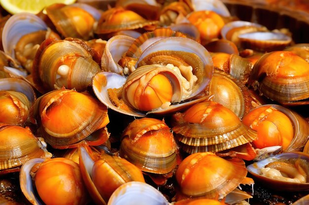 Abalones marine snails fresh dish professional advertising food photography
