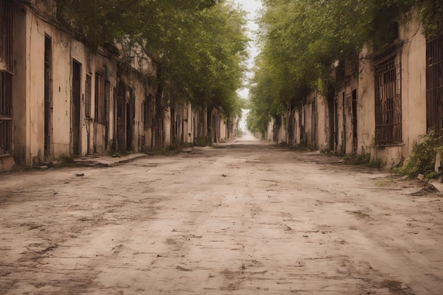 Abandon city and road generative art by AI