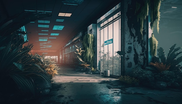 Premium Photo  Abandoned building post apocalyptic city dark mood urban  horror fantasy decor generative ai