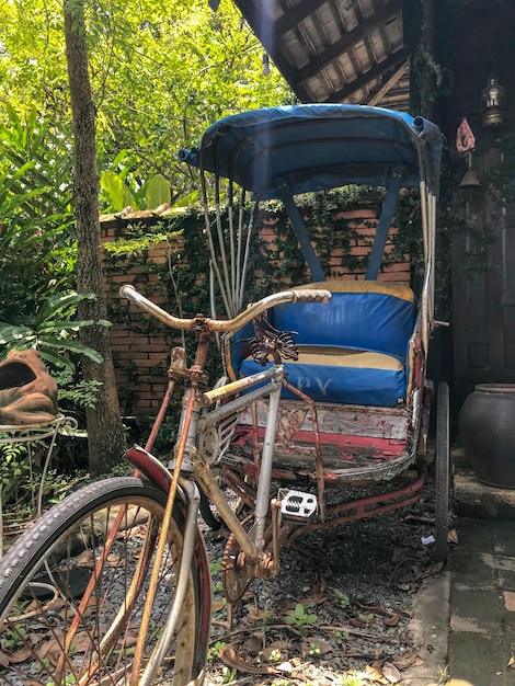 Photo abandoned bicycle in forest