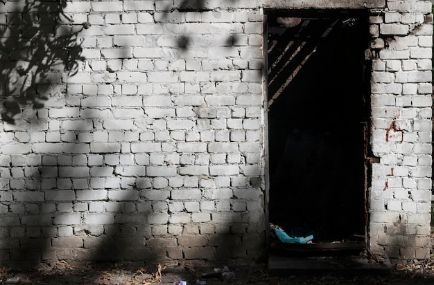 Abandoned brick building