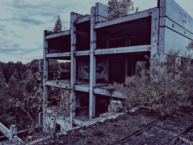 Photo abandoned built structure against sky