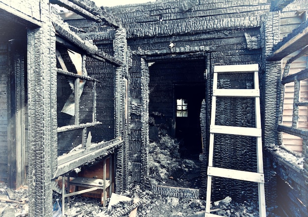 Abandoned burnt house