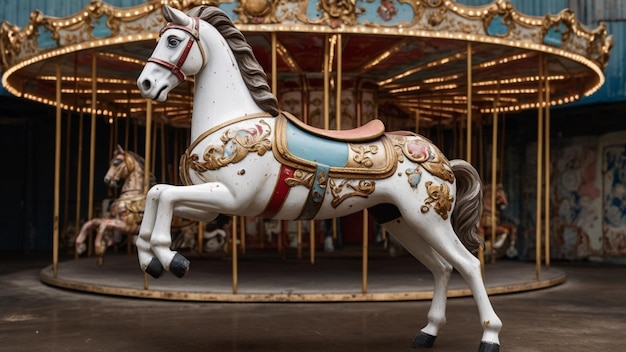 Abandoned carousel horse