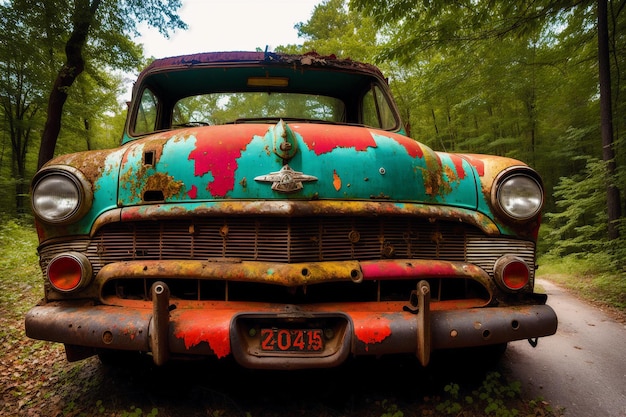 Abandoned Cars Forgotten Relics Capturing the Beauty of Abandoned Cars Generative AI