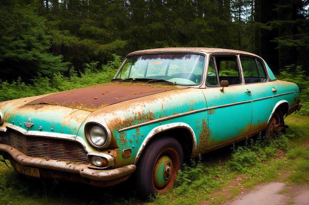 Abandoned Cars Forgotten Relics Capturing the Beauty of Abandoned Cars Generative AI