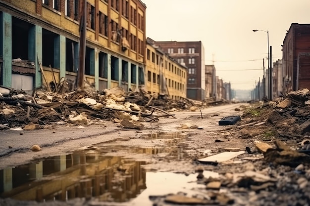 abandoned city dirt trash everywhere professional photography