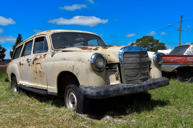 Abandoned and deteriorated old vehicles in uruguay