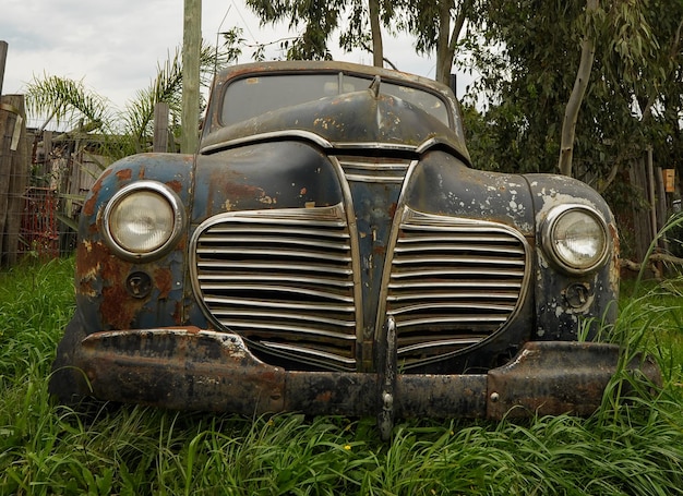 Abandoned and deteriorated old vehicles in uruguay