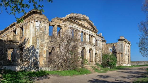 ウクライナ、オデッサ地域のヴァシリエフカ村にある放棄されたドゥビエツキ邸宅またはウルフマンパンケジェフ邸宅