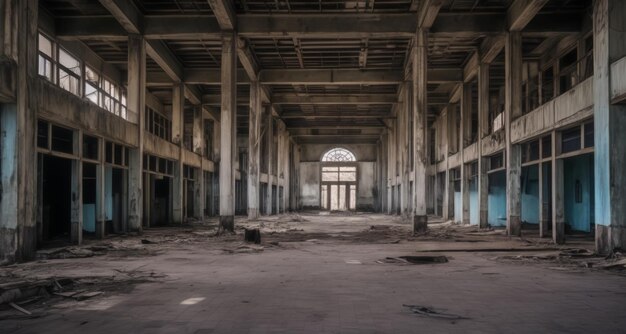 Abandoned grandeur A oncemagnificent hall now in decay