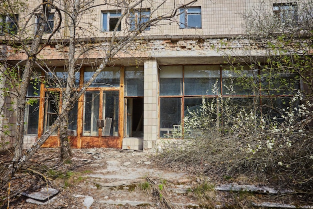 Abandoned hospital in the city of Pripyat Ukraine Consequences of a nuclear explosion at the Chernobyl nuclear power plant