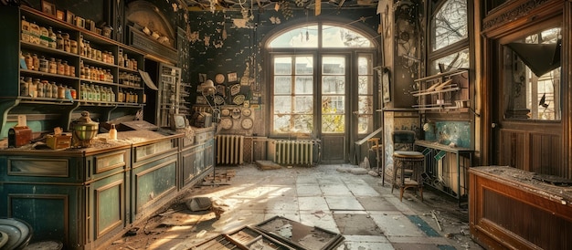 Abandoned interior of a former shop