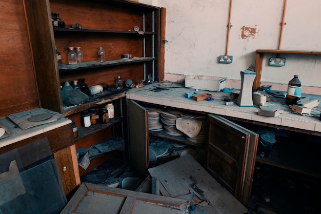 Photo abandoned kitchen at home