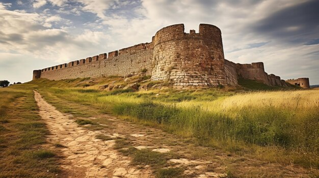 Foto muro di una fortezza medievale abbandonata