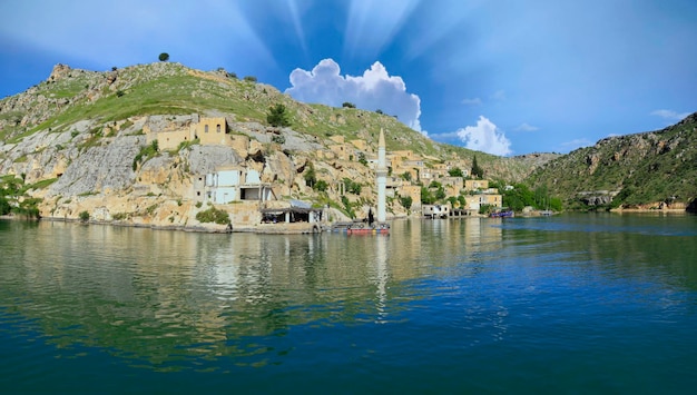 Abandoned old town view in Halfeti Town of Sanliurfa Province