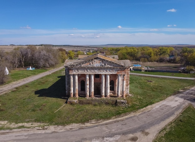 Abandoned Orthodox church abandoned temple with columns